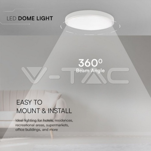 18W LED Плафон SAMSUNG Чип 6500K Кръг Бяла Рамка IP44 - изглед 10 - rZ commerce 18W LED Плафон SAMSUNG Чип 6500K Кръг Бяла Рамка IP44 - изглед 10