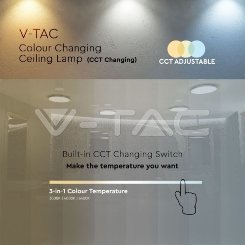 12W LED Плафон Мат Ф300 3в1 Сменяем Спектър - изглед 12 - rZ commerce 12W LED Плафон Мат Ф300 3в1 Сменяем Спектър - изглед 12