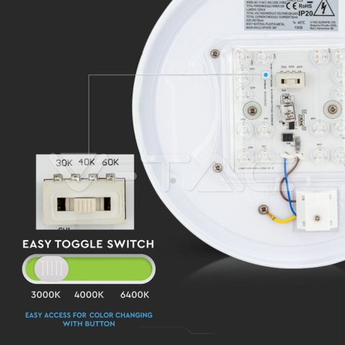12W LED Плафон Мат Ф300 3в1 Сменяем Спектър - изглед 3 - rZ commerce 12W LED Плафон Мат Ф300 3в1 Сменяем Спектър - изглед 3
