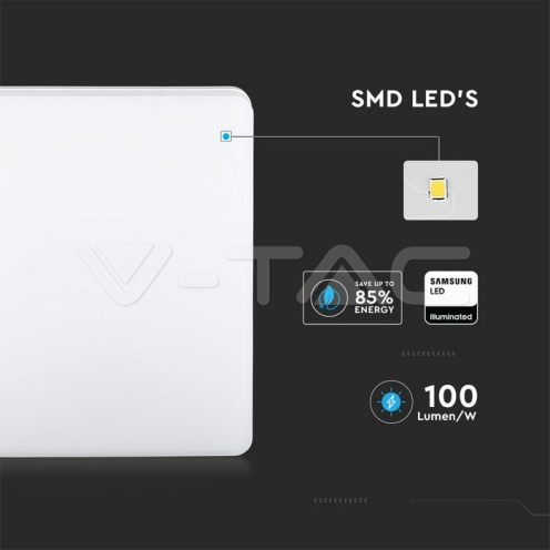 25W LED Плафон SAMSUNG CHIP Frameless Квадрат 3000K IP44 120LM/W - изглед 8 - rZ commerce 25W LED Плафон SAMSUNG CHIP Frameless Квадрат 3000K IP44 120LM/W - изглед 8