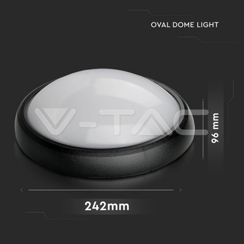 12W LED Овално Тяло Външен Монтаж Черно Тяло IP54 3000K - изглед 4 - rZ commerce 12W LED Овално Тяло Външен Монтаж Черно Тяло IP54 3000K - изглед 4