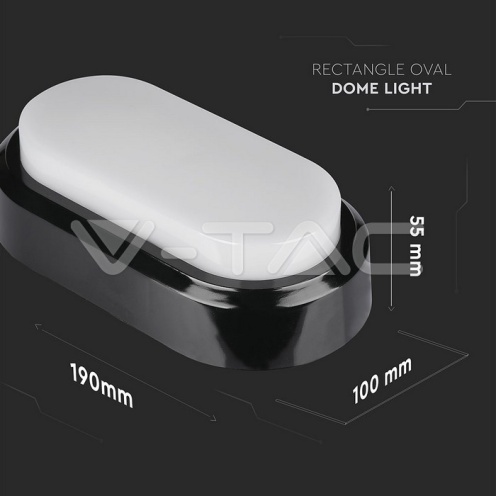 8W Плафониера Овал Черно Тяло 3000К IP54 - изглед 3 - rZ commerce 8W Плафониера Овал Черно Тяло 3000К IP54 - изглед 3