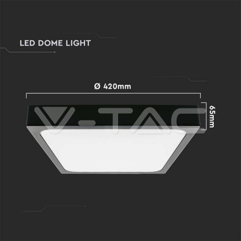30W LED Плафон Квадрат Черна Рамка 4000К IP44 - изглед 7