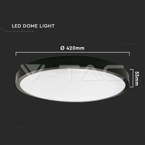 30W LED Плафон Кръг Черна Рамка 6400К IP44 - изглед 5