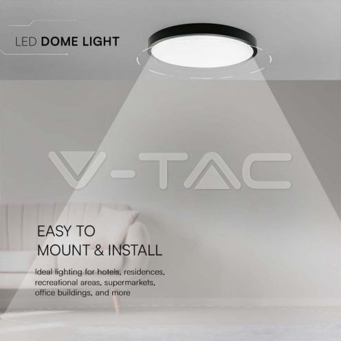 36W LED Плафон Кръг Черна Рамка 6400К IP44 - изглед 4 - rZ commerce 36W LED Плафон Кръг Черна Рамка 6400К IP44 - изглед 4
