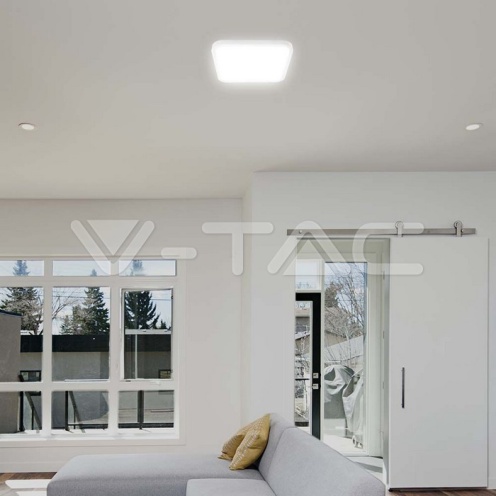 30W LED Плафон Квадрат Бяла Рамка 6400К IP44 /5160lm/ - изглед 3 - rZ commerce 30W LED Плафон Квадрат Бяла Рамка 6400К IP44 /5160lm/ - изглед 3
