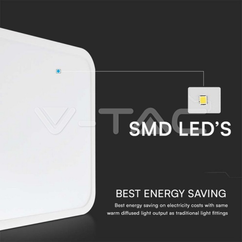 30W LED Плафон Квадрат Бяла Рамка 4000К IP44 /5160lm/ - изглед 11