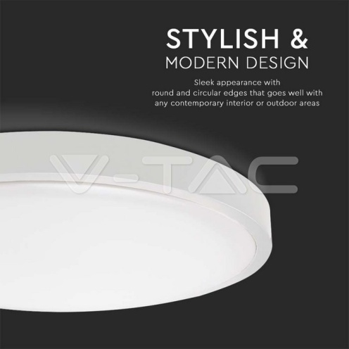 24W LED Плафон Кръг Бяла Рамка 4000К IP44 /2400lm/ - изглед 2 - rZ commerce 24W LED Плафон Кръг Бяла Рамка 4000К IP44 /2400lm/ - изглед 2