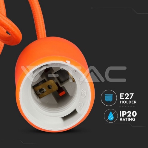E27 Пендел Оранжев - изглед 6 - rZ commerce E27 Пендел Оранжев - изглед 6