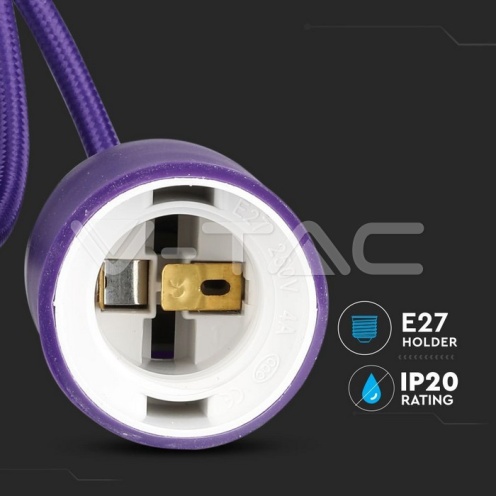 E27 Пендел Лилав - изглед 6 - rZ commerce E27 Пендел Лилав - изглед 6