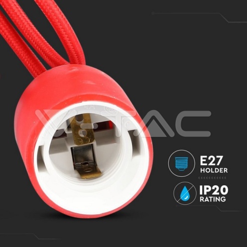 E27 Пендел Червен - изглед 5 - rZ commerce E27 Пендел Червен - изглед 5