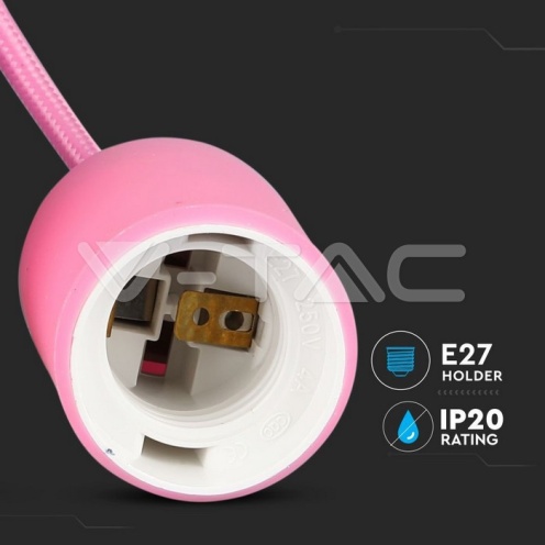 E27 Пендел Розов - изглед 5 - rZ commerce E27 Пендел Розов - изглед 5