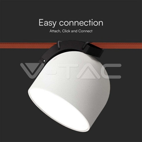 12W LED Магнитен Осветител Въже 120`D 3000K Пясъчно Бяло Тяло 3 Години Гаранция - изглед 5