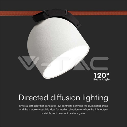 12W LED Магнитен Осветител Въже 120`D 3000K Пясъчно Бяло Тяло 3 Години Гаранция - изглед 7