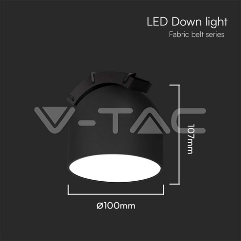 12W LED Магнитен Осветител Въже 120`D 3000K Пясъчно Черно Тяло 3 Години Гаранция - изглед 2