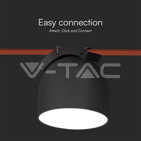 12W LED Магнитен Осветител Въже 120`D 3000K Пясъчно Черно Тяло 3 Години Гаранция - изглед 5