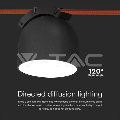 12W LED Магнитен Осветител Въже 120`D 3000K Пясъчно Черно Тяло 3 Години Гаранция - изглед 7