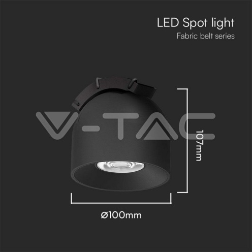 12W LED Магнитен Осветител Въже 38`D 3000K Пясъчно Черно Тяло 3 Години Гаранция - изглед 2