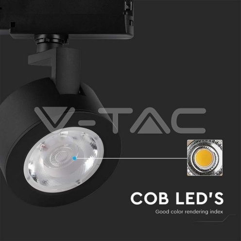 30W LED Прожектор Релсов Монтаж Черно Тяло 3в1 - изглед 2