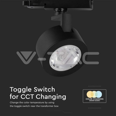 30W LED Прожектор Релсов Монтаж Черно Тяло 3в1 - изглед 5