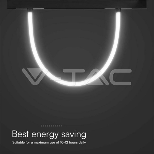 12W LED Магнитен Релсов Осветител Гъвкав 1м. CCT: 4000K Димиращ Черно Тяло - изглед 4 - rZ commerce 12W LED Магнитен Релсов Осветител Гъвкав 1м. CCT: 4000K Димиращ Черно Тяло - изглед 4