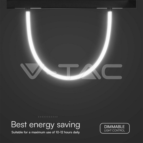 12W LED Smart Магнитен Релсов Осветител Гъвкав 1м CCT: 3в1 Димиращ Черно Тяло - изглед 3 - rZ commerce 12W LED Smart Магнитен Релсов Осветител Гъвкав 1м CCT: 3в1 Димиращ Черно Тяло - изглед 3