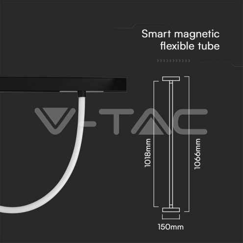 12W LED Smart Магнитен Релсов Осветител Гъвкав 1м CCT: 3в1 Димиращ Черно Тяло - изглед 7 - rZ commerce 12W LED Smart Магнитен Релсов Осветител Гъвкав 1м CCT: 3в1 Димиращ Черно Тяло - изглед 7