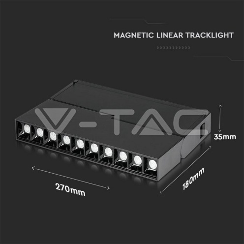 10*2W Магнитен Линеен Спот Кардан 4000K Черен 24V - изглед 5 - rZ commerce 10*2W Магнитен Линеен Спот Кардан 4000K Черен 24V - изглед 5