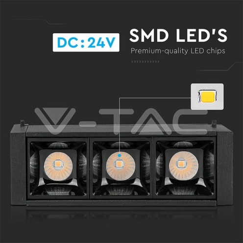 3*1W Магнитен Линеен Спот 4000K Черен 24V - изглед 9