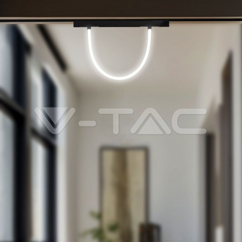 12W LED Магнитен Релсов Осветител Гъвкав 1м. CCT: 3000K Димиращ Черно Тяло - изглед 6