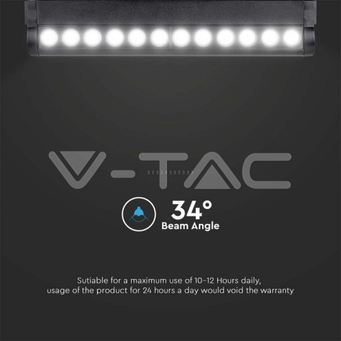 12W LED Магнитен Линеен Спот Регулируем 6400K Черно Тяло - изглед 8