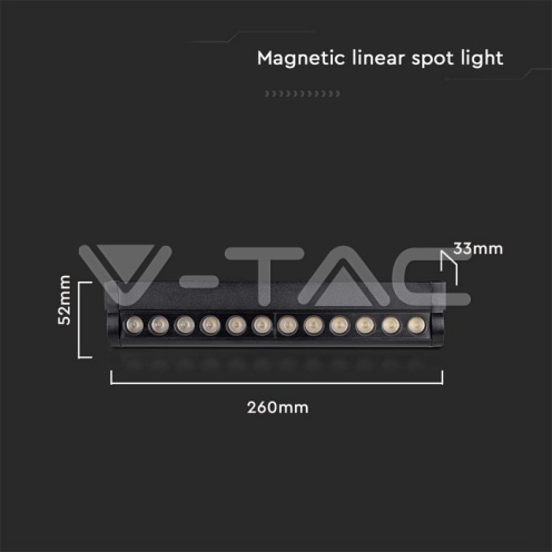 12W LED Магнитен Линеен Спот Регулируем 6400K Черно Тяло - изглед 9