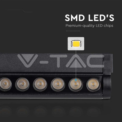 12W LED Магнитен Линеен Спот Регулируем 3000K Черно Тяло - изглед 4
