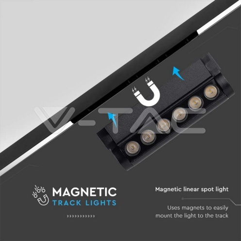 5W LED Магнитен Линеен Спот Регулируем 6400K Черно Тяло - изглед 3