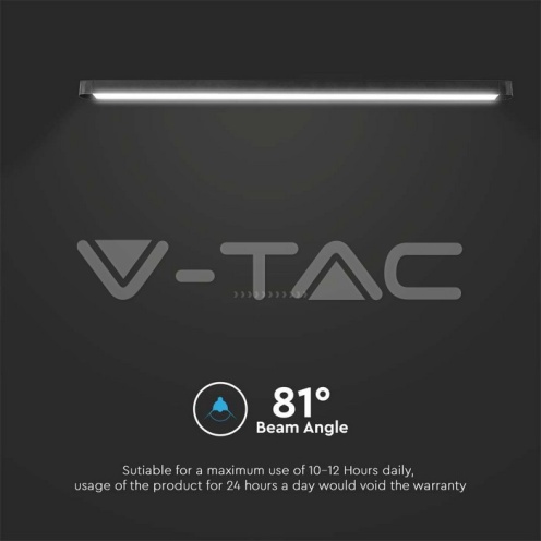 22W LED Магнитен Линеен Осветител 6400K Черно Тяло - изглед 7