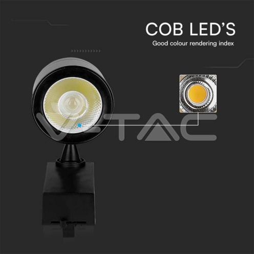 35W LED Прожектор релсов монтаж черно тяло 3000K 3250Lm - изглед 7