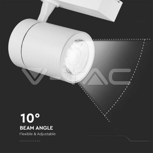 35W LED Прожектор релсов монтаж бяло тяло 4000K 3250Lm - изглед 8