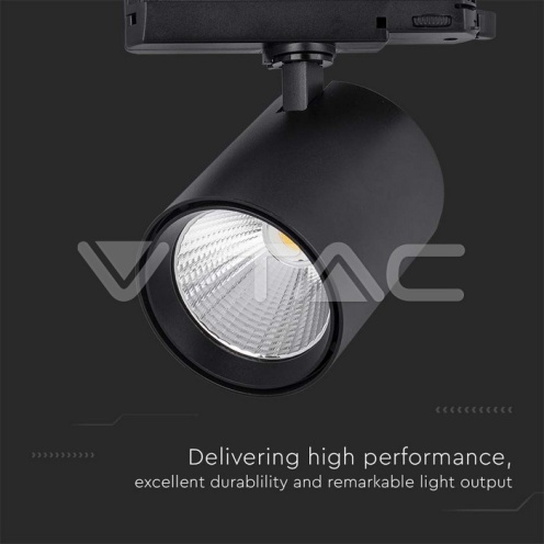 30W LED COB Релсов Прожектор 4000K Черно Тяло - изглед 3