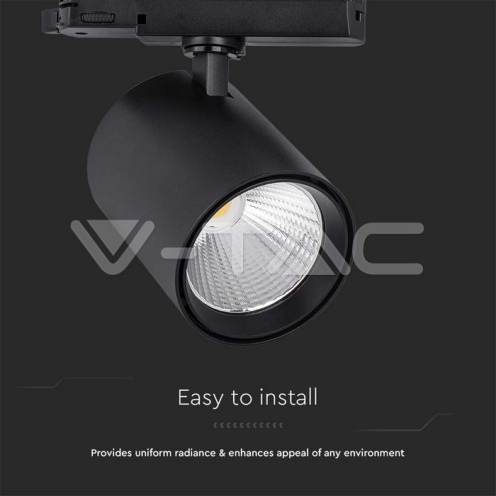 30W LED COB Релсов Прожектор 4000K Черно Тяло - изглед 4
