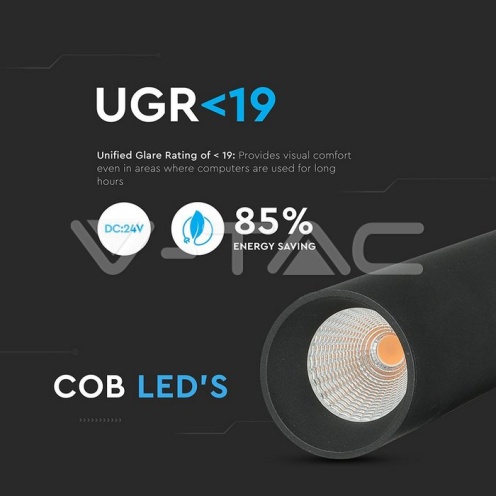15W Магнитен Линеен Висящ Спот 4000К Черен 24V - изглед 5