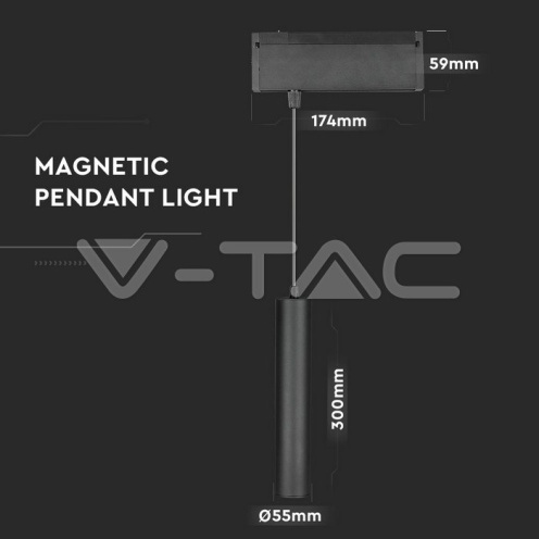 15W Магнитен Линеен Висящ Спот 4000К Черен 24V - изглед 8