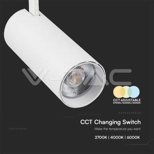 30W LED COB Релсов осветител 3in1 бяло тяло - изглед 3 - rZ commerce 30W LED COB Релсов осветител 3in1 бяло тяло - изглед 3