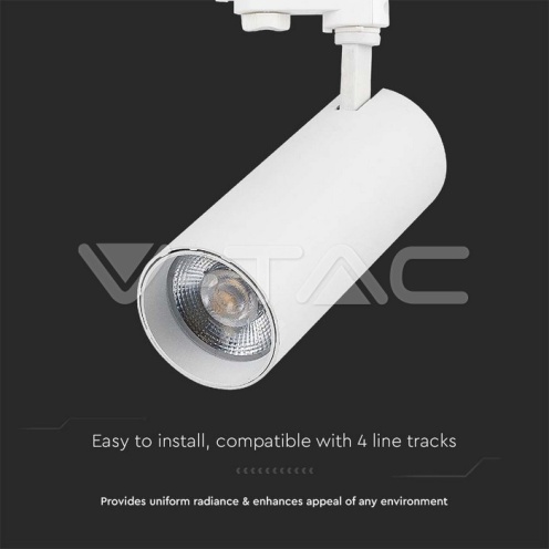 30W LED COB Релсов осветител 3in1 бяло тяло - изглед 4 - rZ commerce 30W LED COB Релсов осветител 3in1 бяло тяло - изглед 4