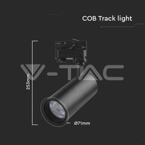 30W LED COB Релсов Прожектор 3 в 1 Черно Тяло - изглед 6