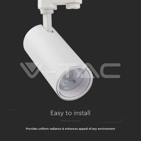 30W LED COB Релсов Прожектор 3 в 1 Бяло Тяло - изглед 4 - rZ commerce 30W LED COB Релсов Прожектор 3 в 1 Бяло Тяло - изглед 4