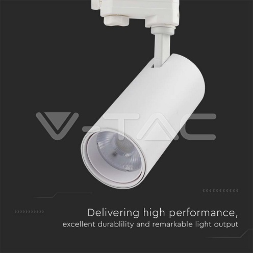 30W LED COB Релсов Прожектор 3 в 1 Бяло Тяло - изглед 3 - rZ commerce 30W LED COB Релсов Прожектор 3 в 1 Бяло Тяло - изглед 3