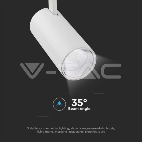 30W LED COB Релсов Прожектор 3 в 1 Бяло Тяло - изглед 5 - rZ commerce 30W LED COB Релсов Прожектор 3 в 1 Бяло Тяло - изглед 5
