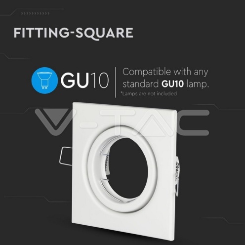 GU10 Корпус Луна Квадрат Оринтируема Бяла - изглед 6 - rZ commerce GU10 Корпус Луна Квадрат Оринтируема Бяла - изглед 6