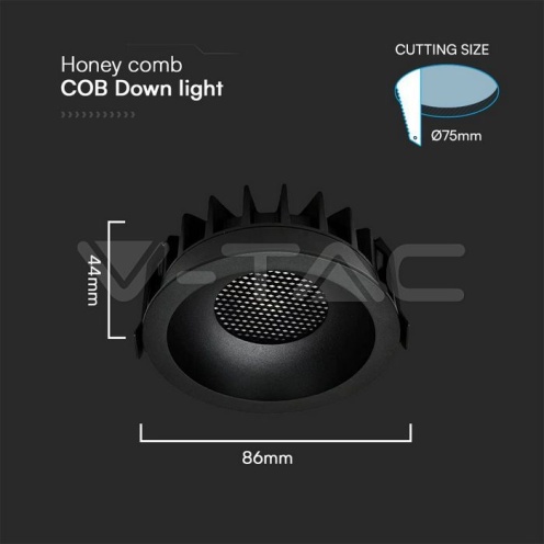 12W LED Луна Bridgelux 3в1 Черен Ринг + Черна Основа - изглед 6 - rZ commerce 12W LED Луна Bridgelux 3в1 Черен Ринг + Черна Основа - изглед 6