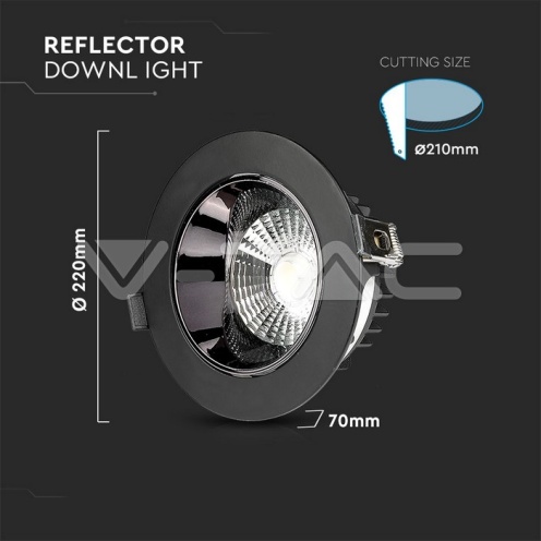 LED Луна SAMSUNG ЧИП - 30W Рефлоктор COB Черна 4000К - изглед 7